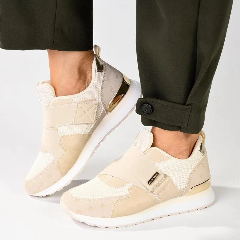 Pierre Cardin Melanie 2 Elasticated Sneaker - Beige Fit Ready Weekend Trail