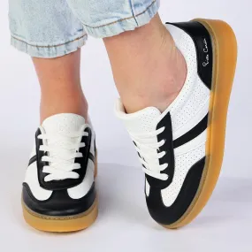 Anti Friction Collar Mid Cut Pierre Cardin Rumba 6 Sneaker - Black / White