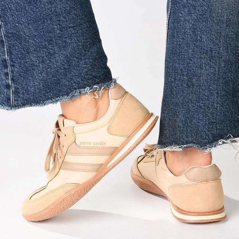 Sporty Vibes Built For Motion Pierre Cardin Wembi 1 Lace Up Sneaker - Beige Multi
