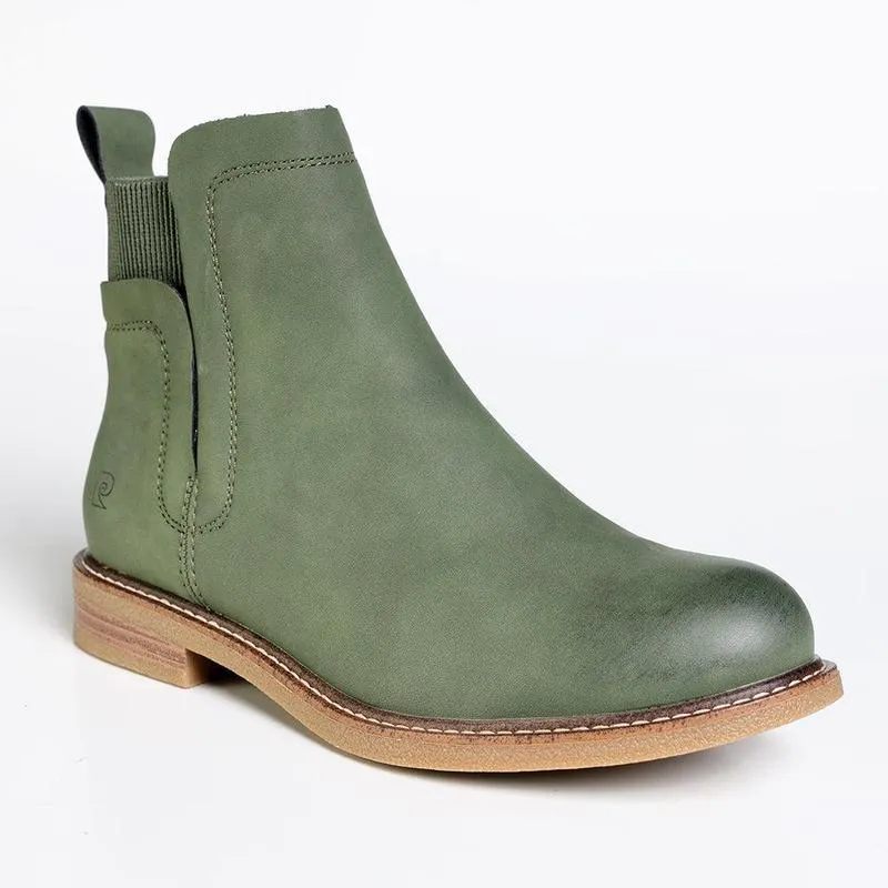 Pierre Cardin Zele Ankle Bootie - Olive Feather Light Nature Lover
