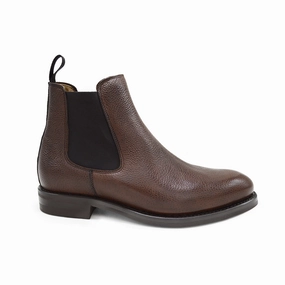 Ankle Lock Heavy Weather Berwick 1707 Chelsea Boot (303) - Dark Brown Grain
