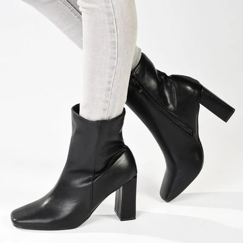 Slip   Resistant Madison Joy Block Heel Ankle Boot - Black
