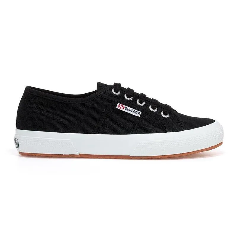 Superga Cotu 2750 Classic Canvas - Black/White Weightless Cushion Technology Elastic Goring System