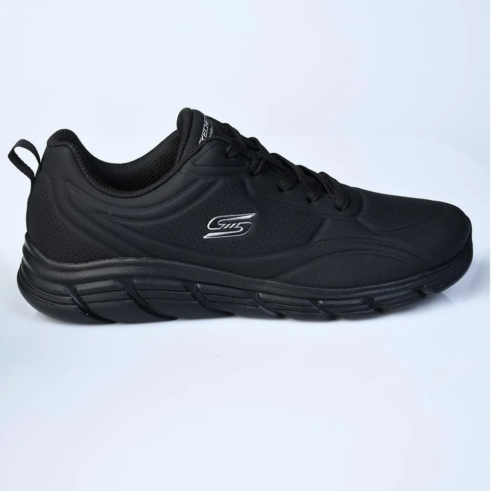 Skechers Bobs Flex LO Lace Sneaker - Black Hyper Compression Molding