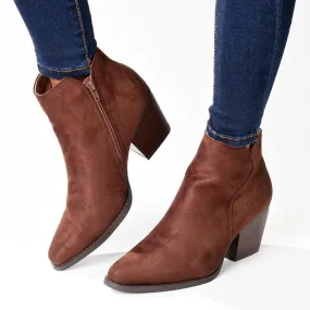 Madison Jett Cuban Heel Ankle Boot - Chocolate Lightweight Material