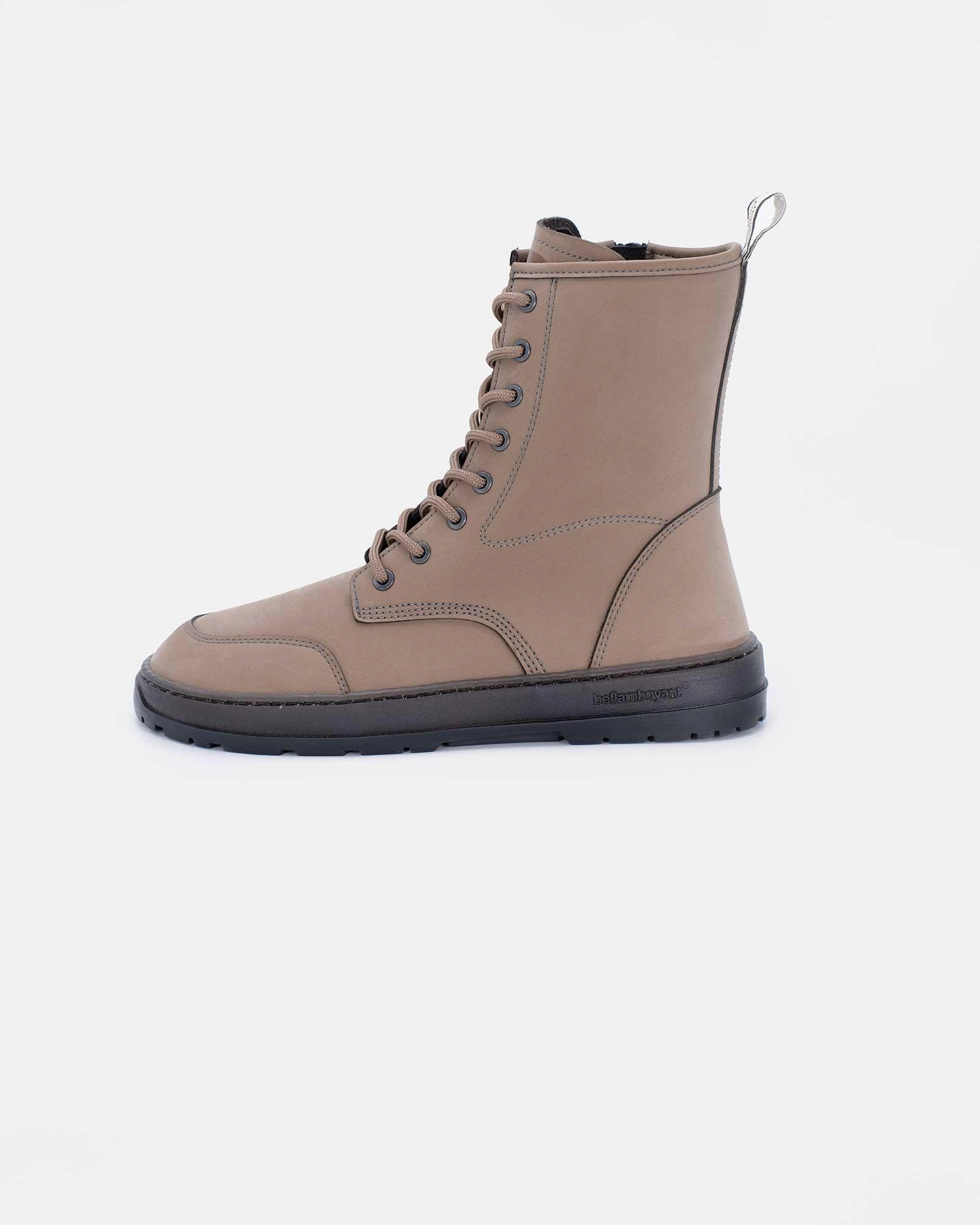 Quick Slip Grey Combat Barefoot Boots - Omega