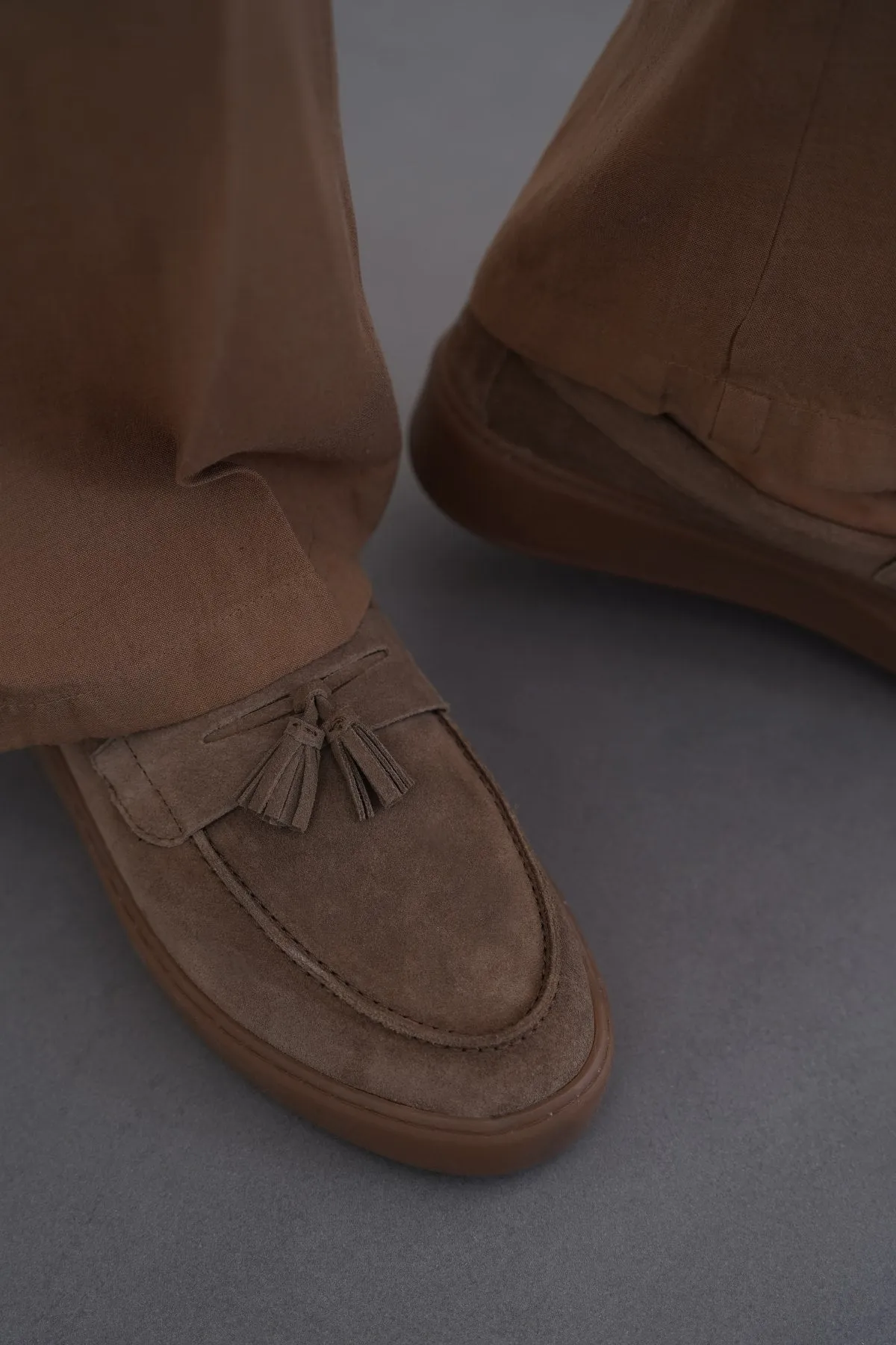 SUEDE LEATHER TASSEL LOAFERS Built-In Support Timeless Chic