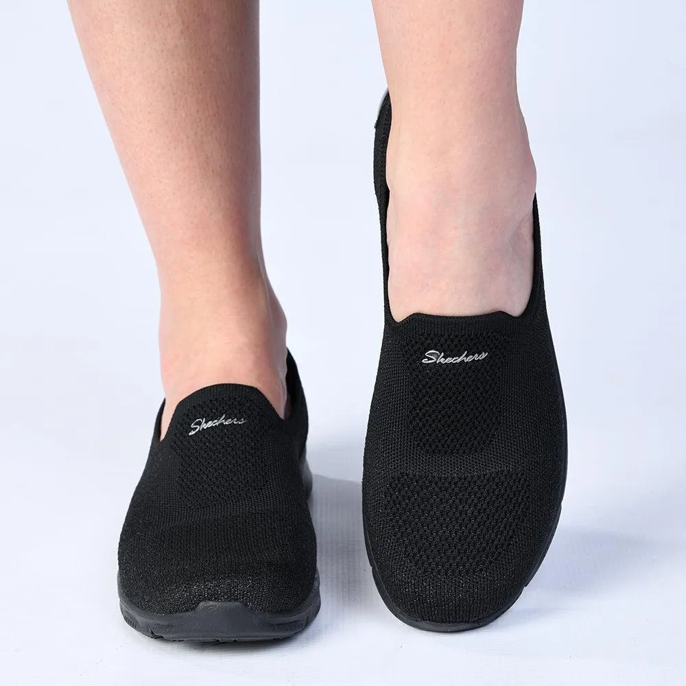 Skechers Arch Fit Sunny Slip On Sneaker - Black Plush Sole