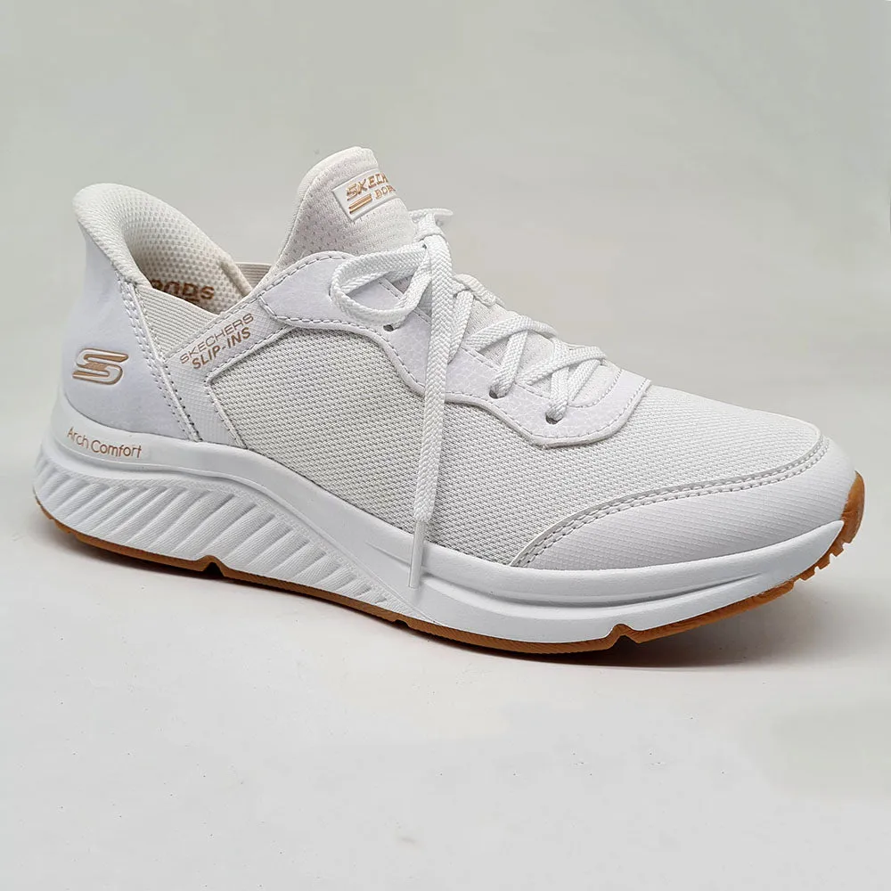Skechers Bobs Arch Comfort B Sweet Sneaker - White Anatomical Contour Shape Orthotic Friendly Design