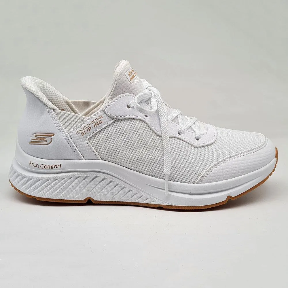 Slip On Elastic Gusset Light Structure Skechers Bobs Arch Comfort B Sweet Sneaker - White