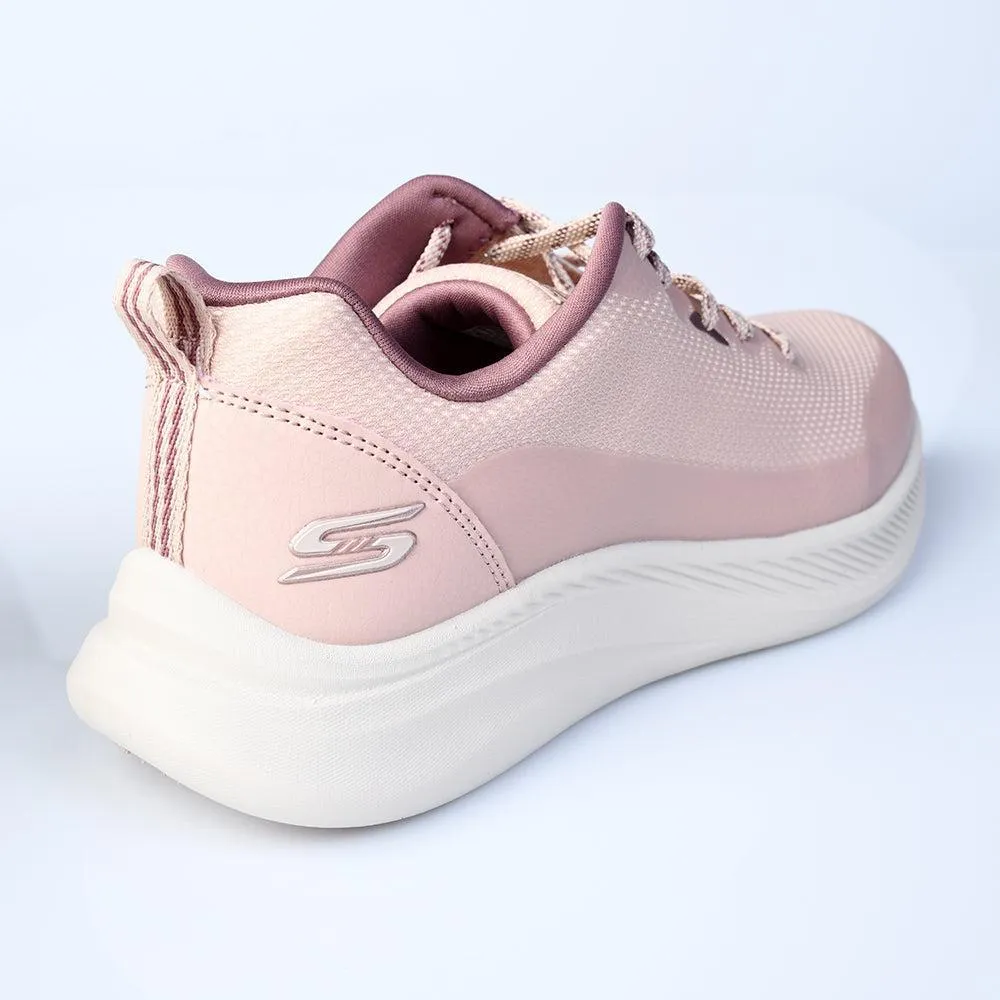 CanvasUpper Affordable Skechers Bobs Moda Flex Lace Sneaker - Blush Satin