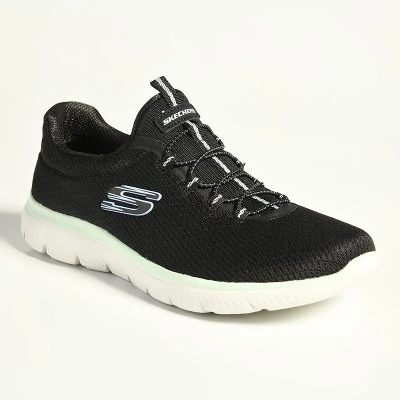 Skechers Summits Sports Sneaker - Black Multi Trendy Vegan Leather Alternatives
