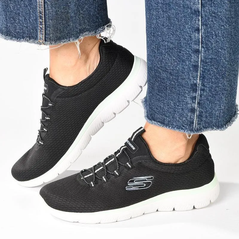 Skechers Summits Sports Sneaker - Black Multi Anti Static Material Comfortable Padding