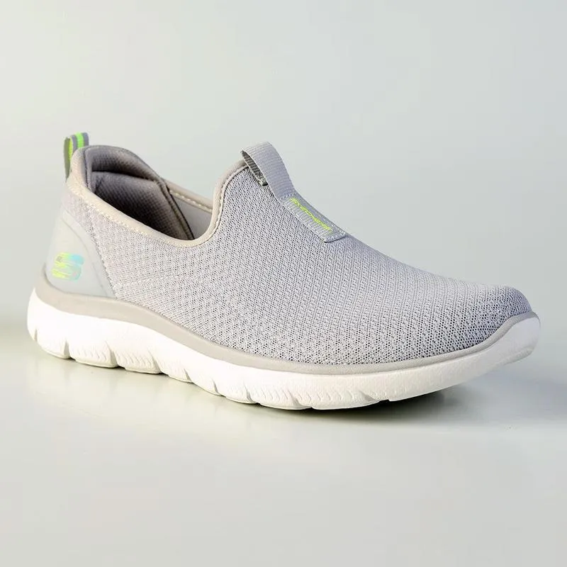 Cushion Line Durable Tread Pattern Skechers Summits Sports Sneaker - Light Grey