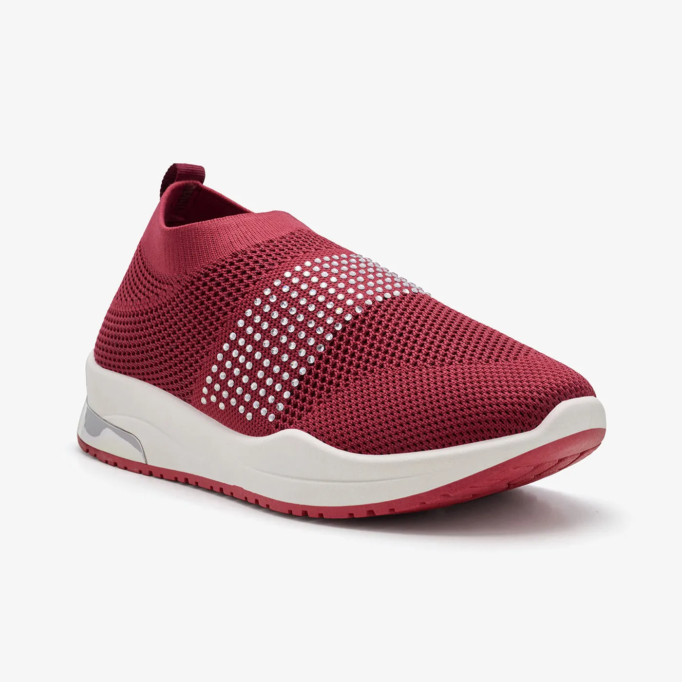 Multi Layer Insole Perforated Upper Design Women's Slip-On Sneakers