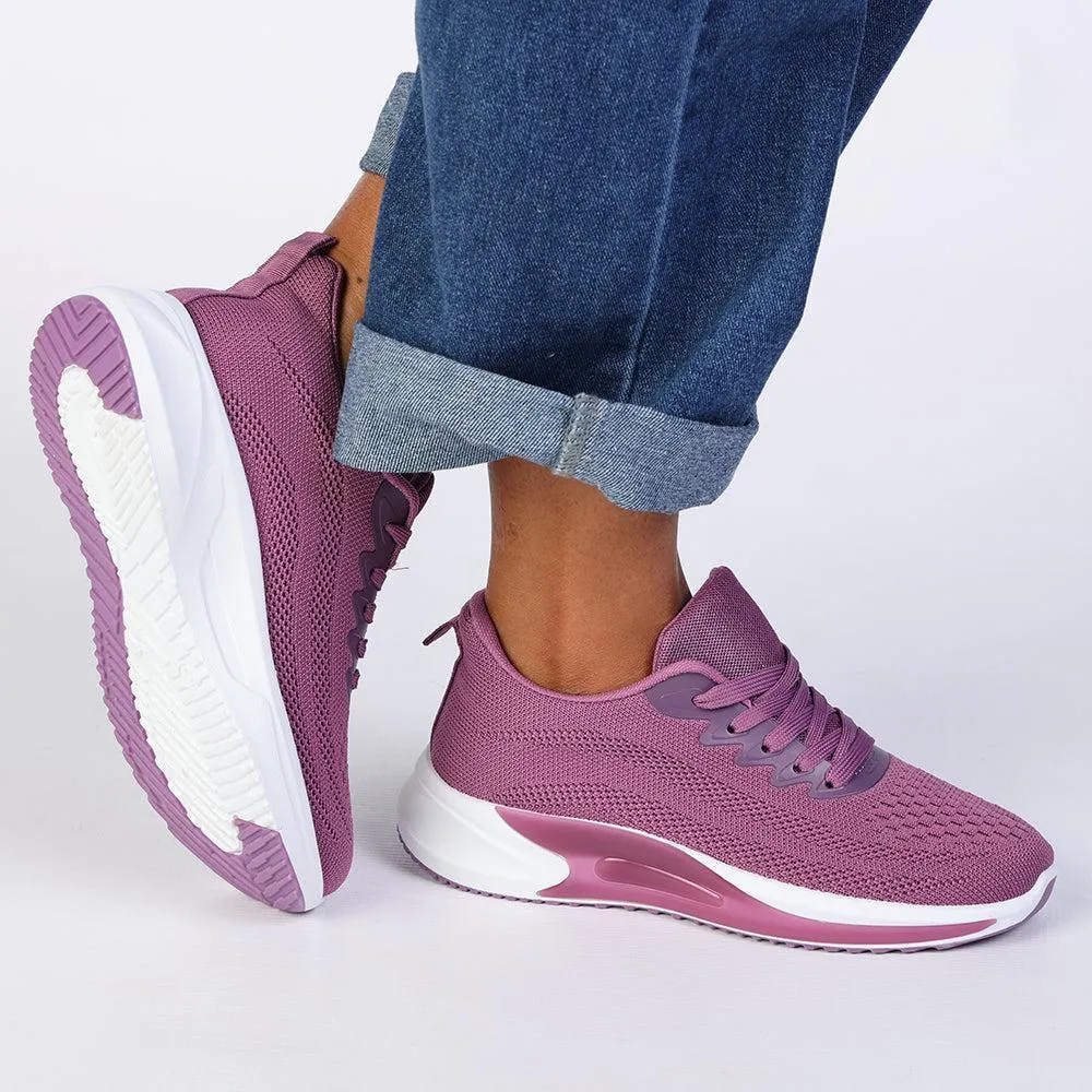 Madison Chick 1 Chunky Fly Knit Sneaker  - Pink Fresh Walks