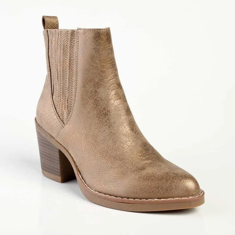 Comfort Ankle Support Feather Light Work Commute Soft Style by Hush Puppies Karen Ankle Boot - Bronze