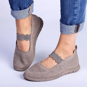 Soft Style by Hush Puppies Nan MJ Lurex Fashion Sneaker - Taupe Cycling breathable panels