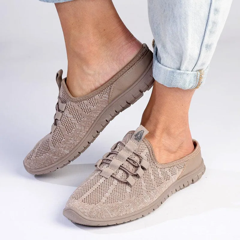 Breathable Perforations Soft Style by Hush Puppies Nansi Mule Sneaker - Taupe