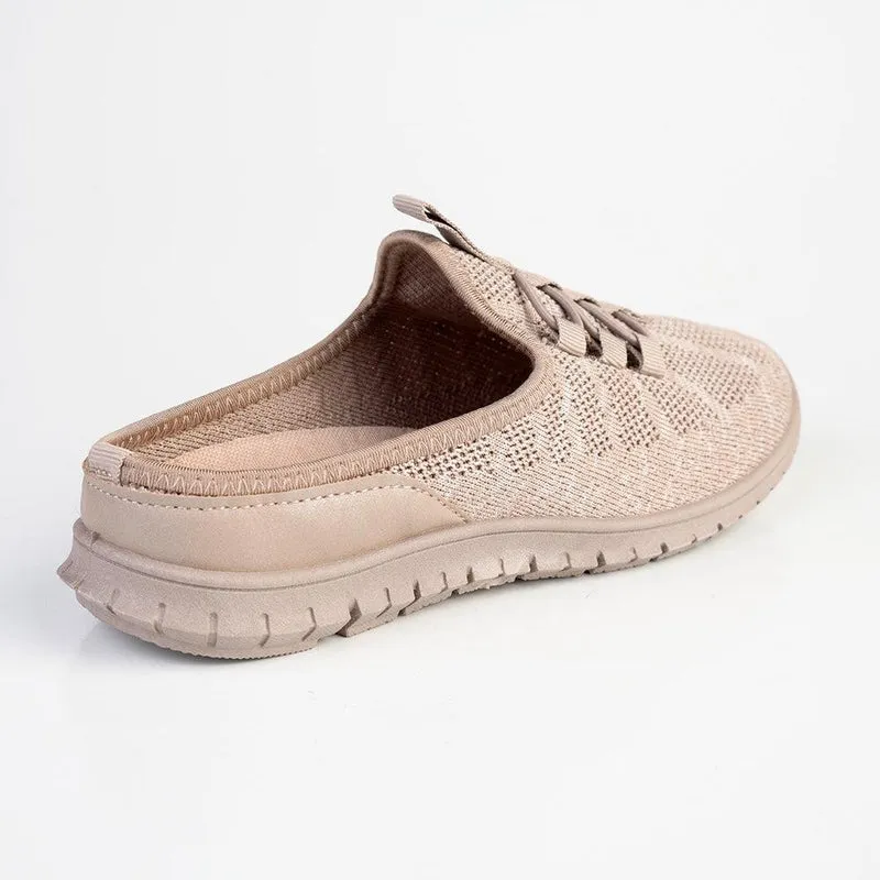 Soft Style by Hush Puppies Nansi Mule Sneaker - Taupe Snug Heel Lock Fit