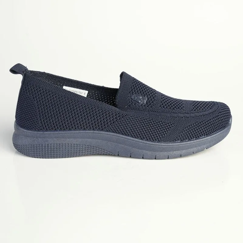Soft Style By Hush Puppies Rimba Knit Loafer  - Navy Reinforced Eyestay Durability Everyday Motion