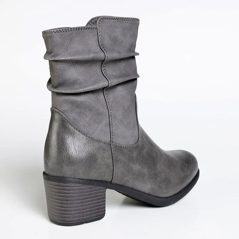 Soft Style by Hush Puppies Willow Ankle Boot - Grey Leather Lining