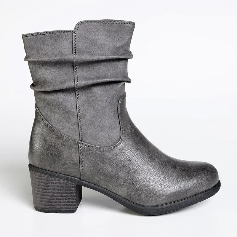 Soft Style by Hush Puppies Willow Ankle Boot - Grey Protective Finish Urban Commute Walking