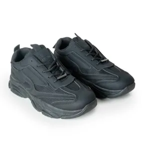 Ultra Comfort Breathable Footbed Soviet Ladies Hilton Lace Up Sneaker - Black Mono