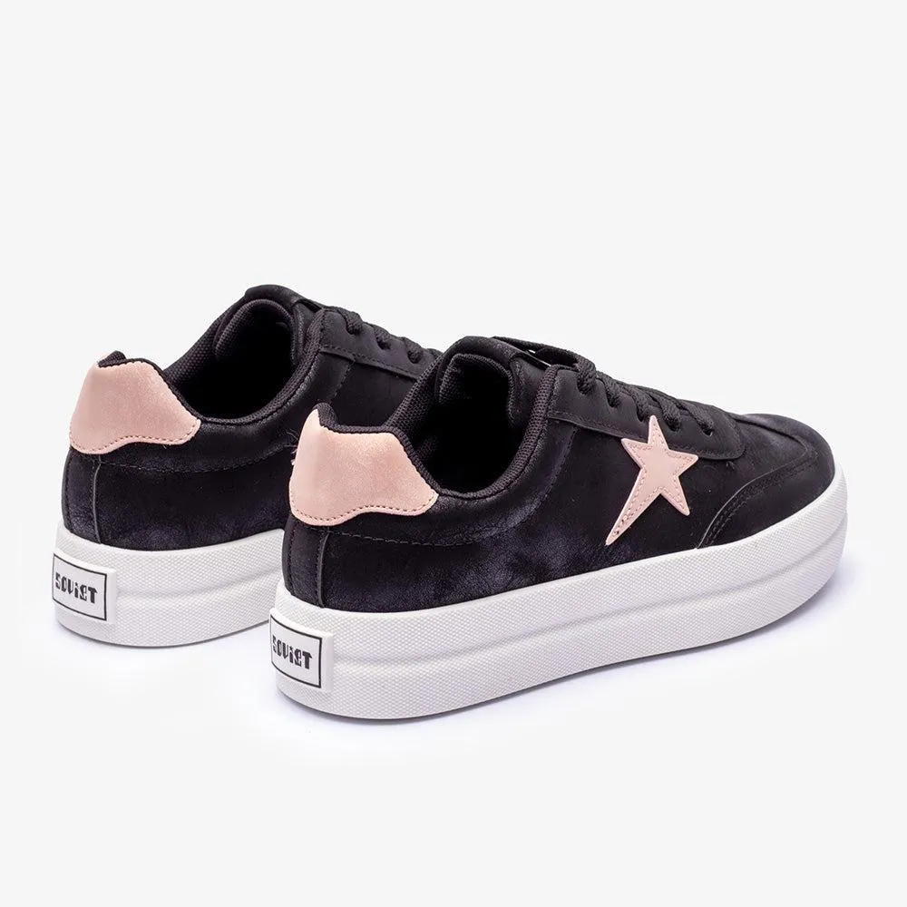 Soviet Ladies Paris Lace Up Sneaker - Black Outfit Flex