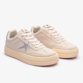 Breath Comfort Soviet Ladies Paris Lace Up Sneaker - Cream