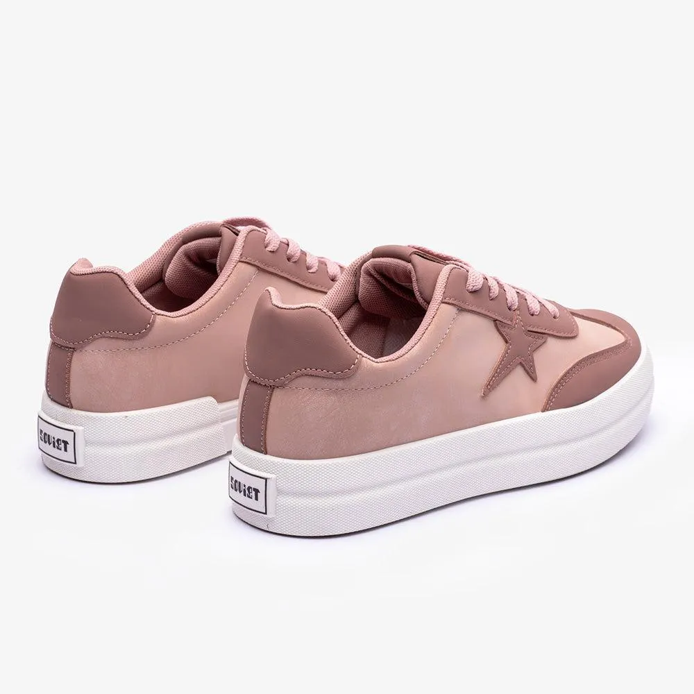 Soviet Ladies Paris Lace Up Sneaker - Pink Ultra-soft feel