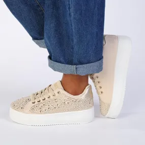 Training companion Soviet Thiago Diamond Sneaker - Nude/Gold