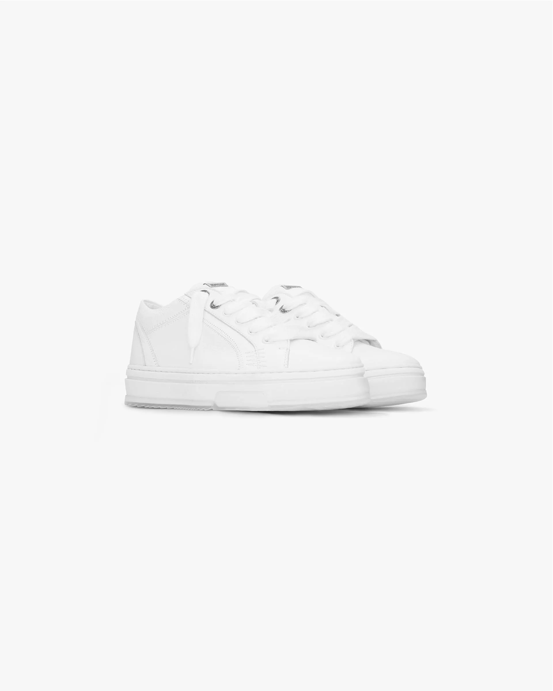 fade - resistant heeled HTN Low Tumbled Leather - Flat White