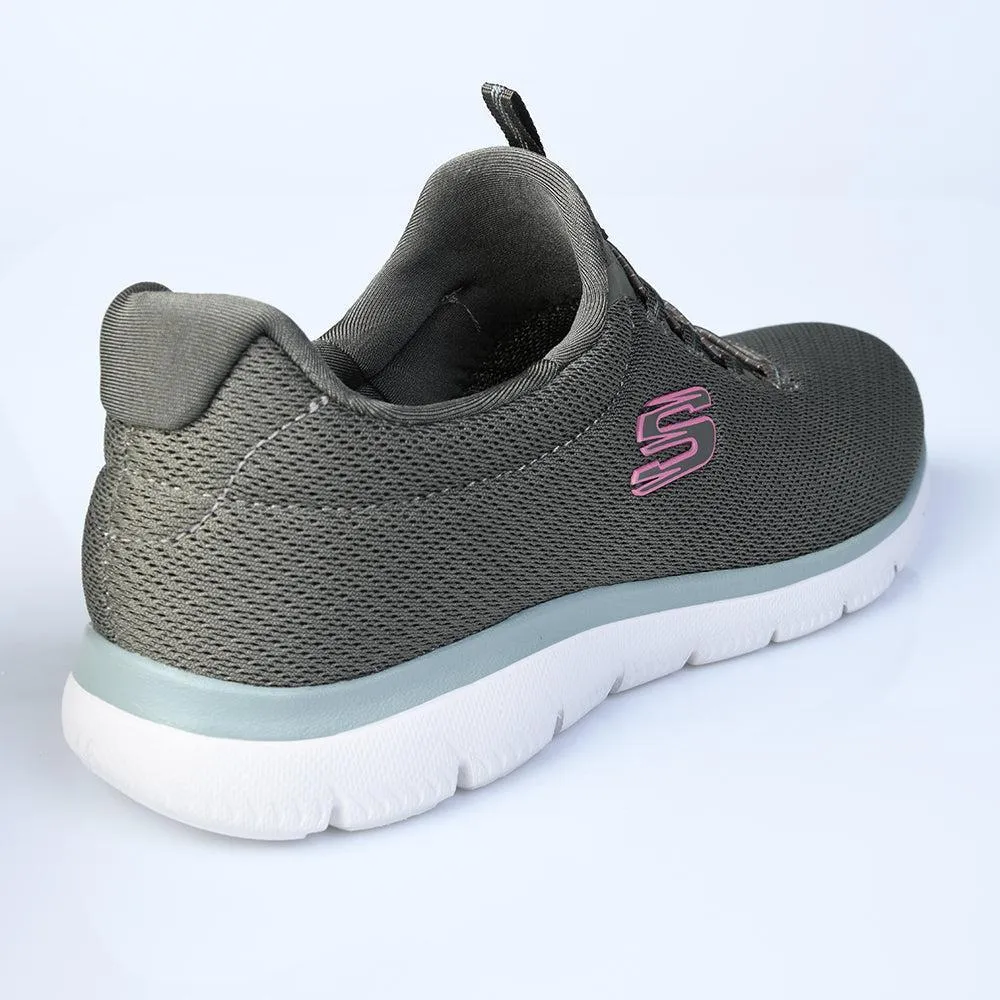 MoistureWicking Impact Resistant Heel Cup Skechers Summits Slip On Sneaker - Olive