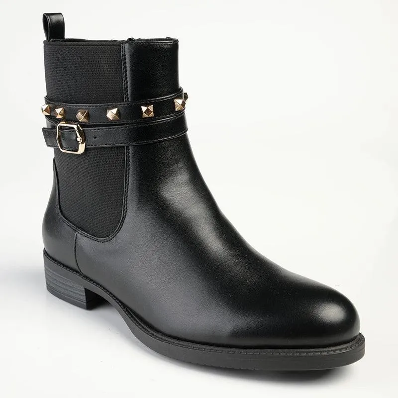 Festival Ground Madison Jenny Lynn Gusset Studded Ankle Boot - Black