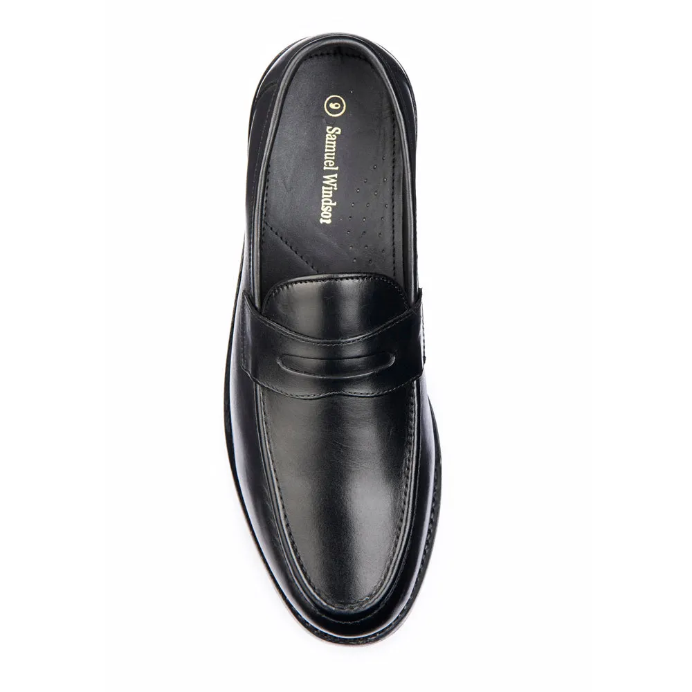 Refined Mood Slip Resistant Outsole Penny Loafer - Black