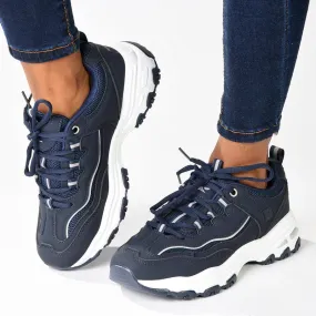 Pierre Cardin Ladies Chunky Sneaker - Navy Pewter Durable Material
