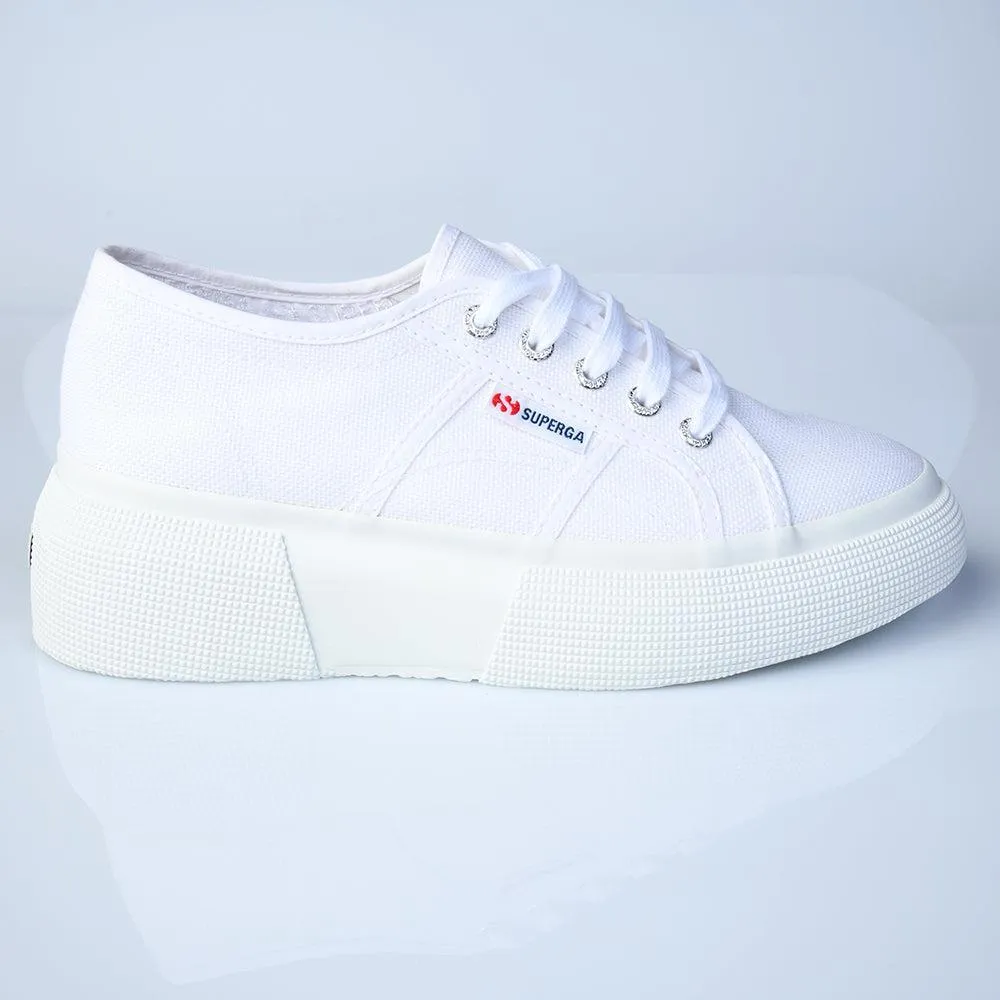 Retro Inspired Silhouette Superga Bubble Canvas Classic - White