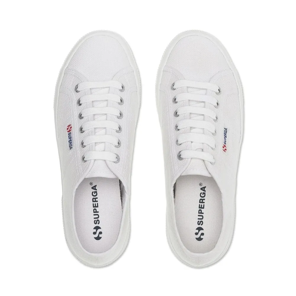 Superga Classic Platform Canvas 2740 Sneaker - White Customizable Insoles