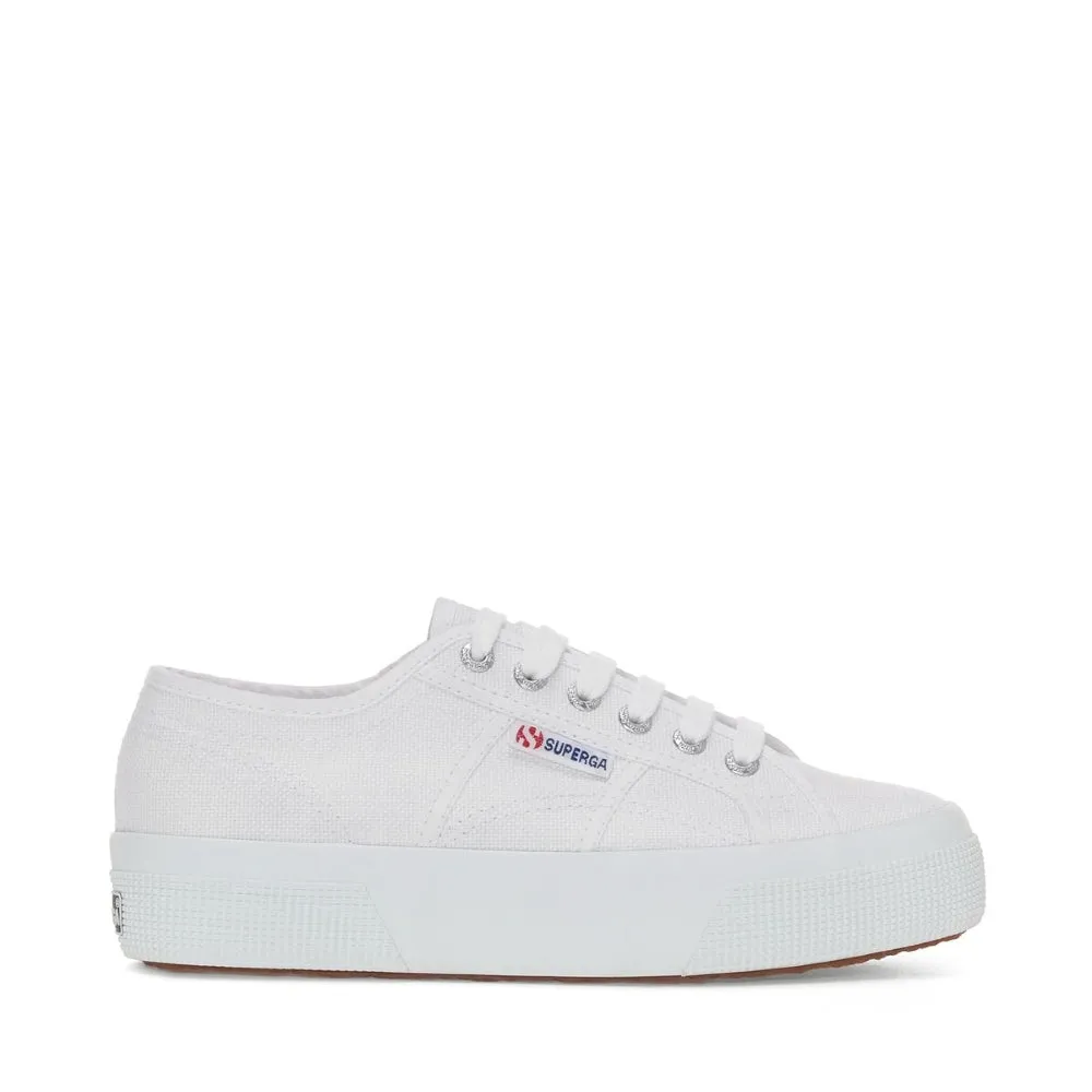 LaceUp Thermoregulating Fabric Superga Classic Platform Canvas 2740 Sneaker - White