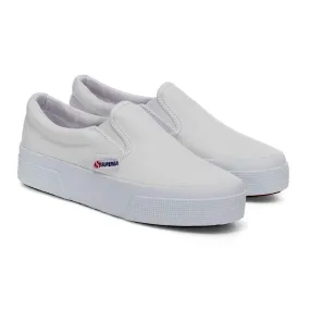 Superga Classic Platform Canvas Slip On - White Full Flexibility