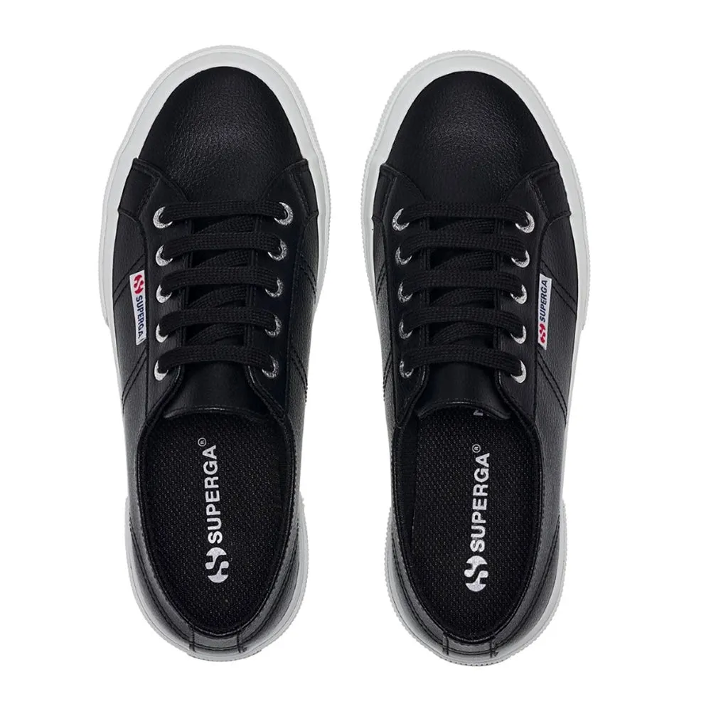 Bendable Heel Counter Heat Sealed Reinforcements Superga Vegan Tumble 2750 Leather Classic - Black