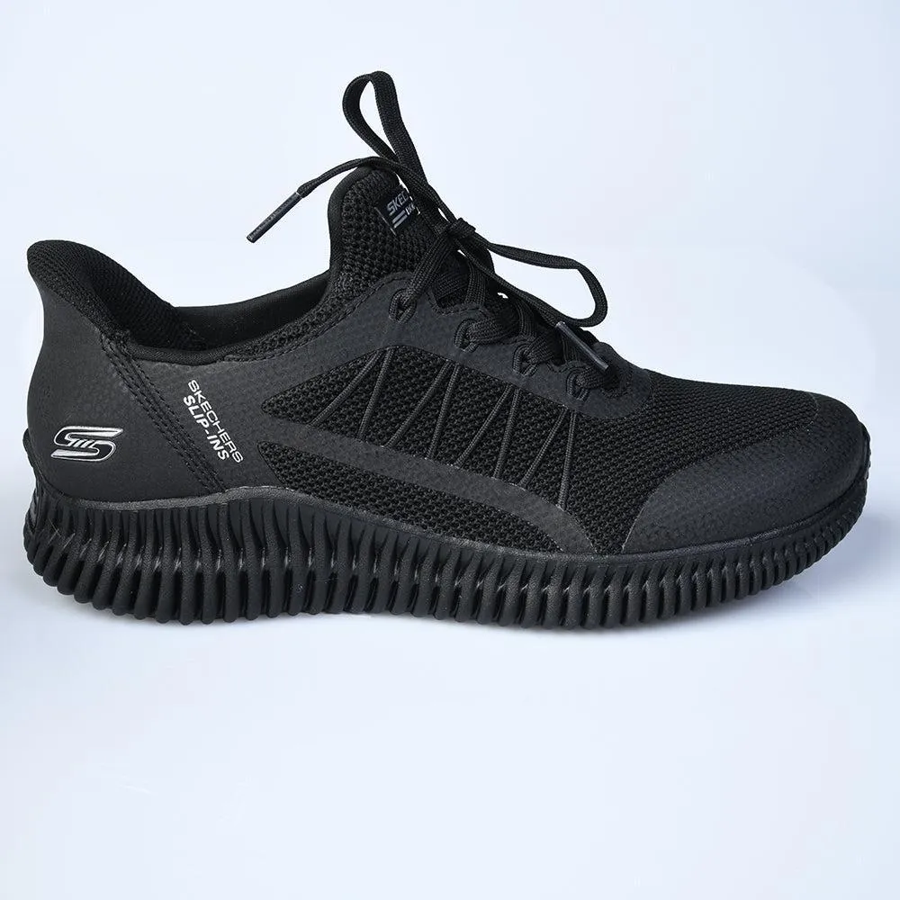 Skechers Bobs Geo Lite Sneaker - Black Padded Support Style Routine