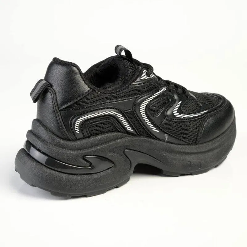 Madison Toni Chunky Sneaker - Black Easy Motion Abrasion Resistant Construction