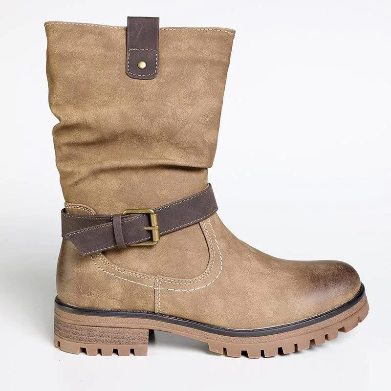 Pierre Cardin Calda Boots - Taupe Durable Shell Hiking Trails Hard Ground