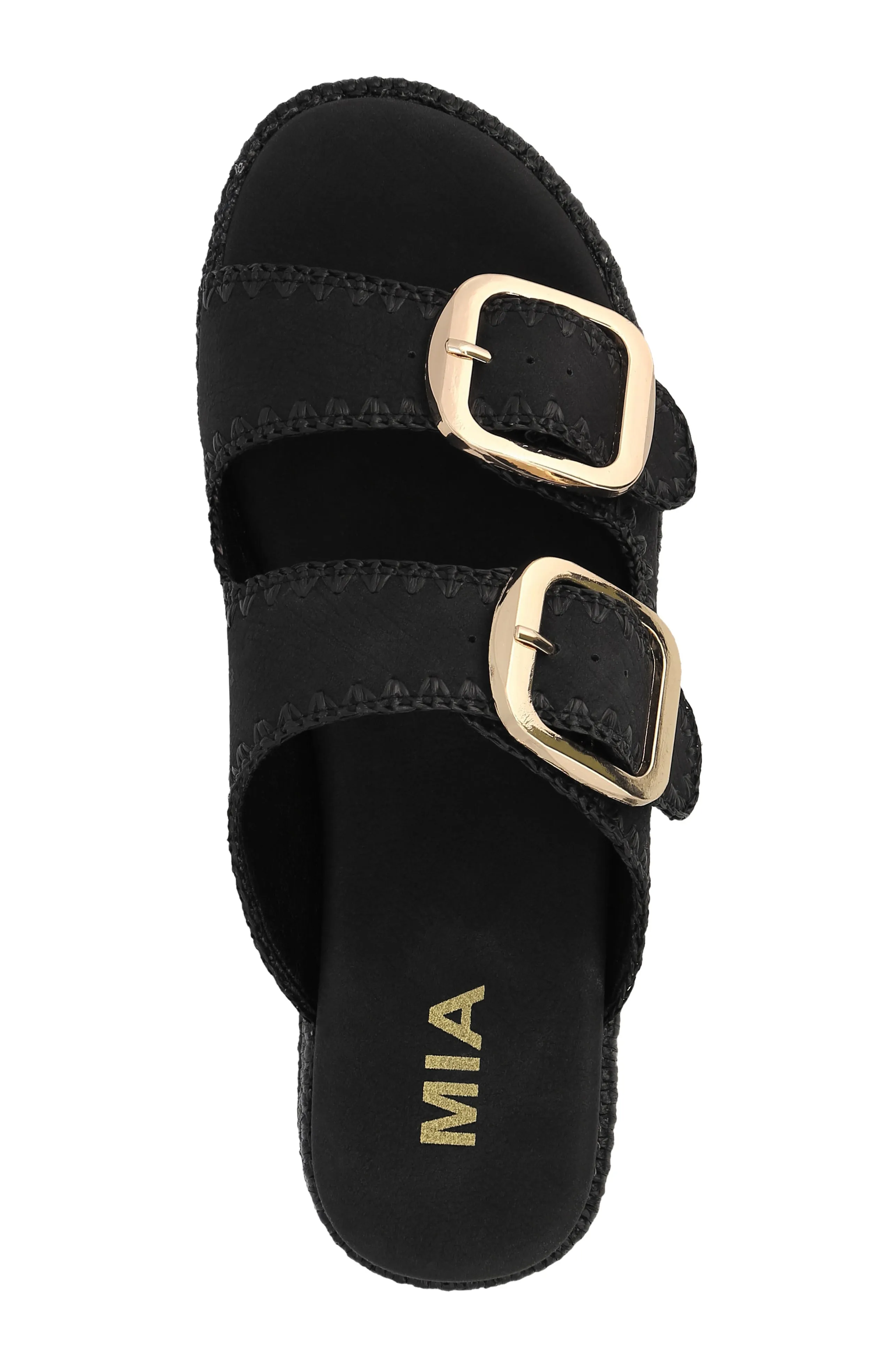 Weatherproof Seam Ventilation Channel Design Mieko Sandal - Black