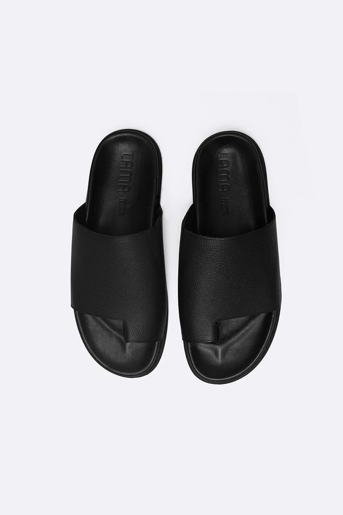 Torsion Adaptive Plate trendy user TOE LOOP LEATHER SLIDES