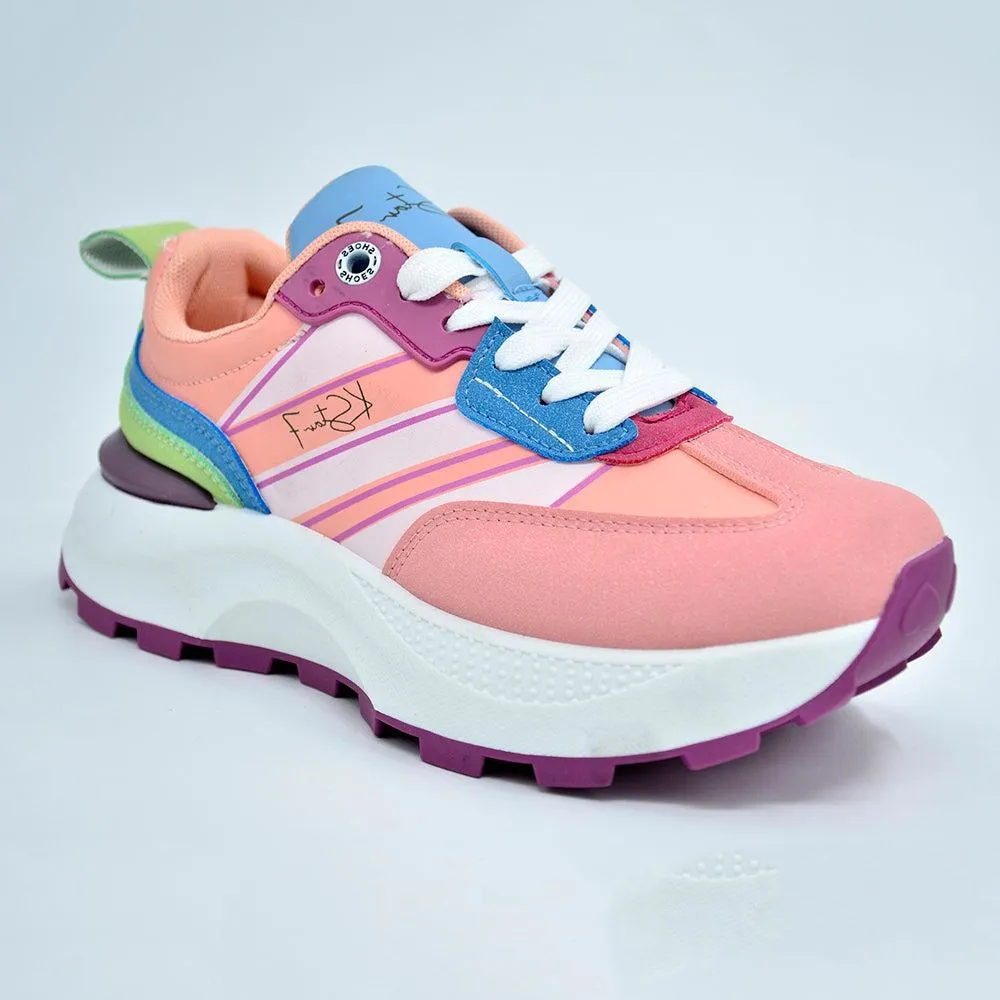 K-STAR 7 Poppy Sneaker - Pink/Green Multi Comfy Fit