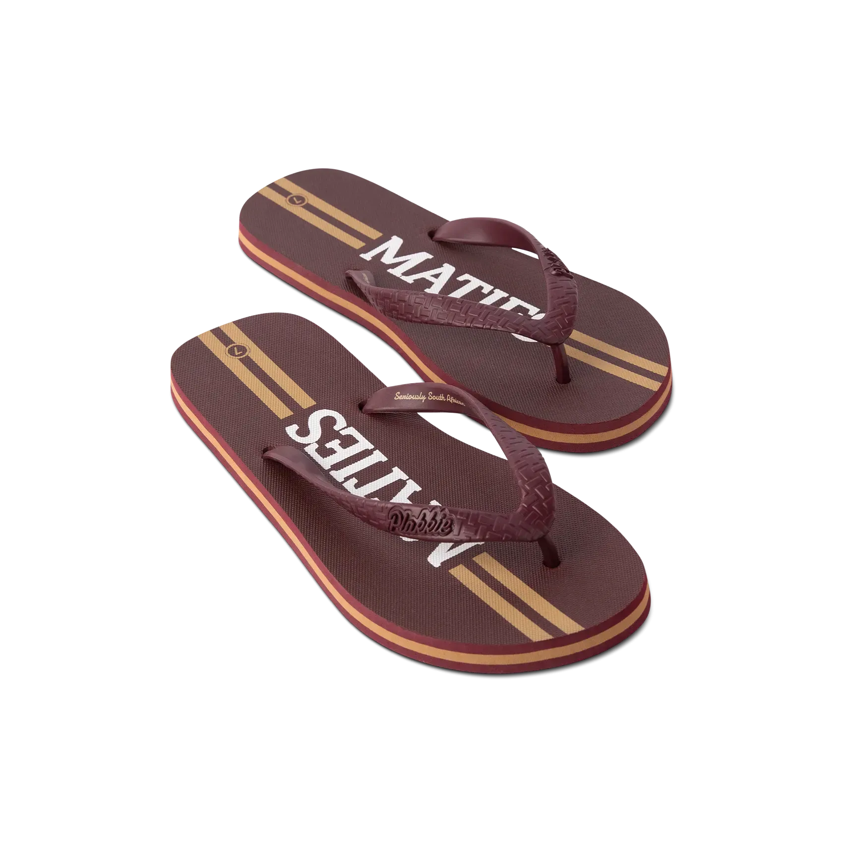 The Matie Men's Plakkie (Maroon and White) Well   Made Moisture Wicking Fabric