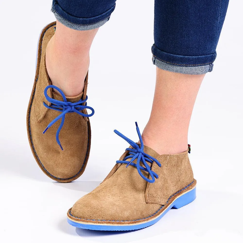 Protective Finish Comfort Seeker Lace   Up Closure Veldskoen Leather Traditional Heritage J Bay - Blue Sole / Grain Suede